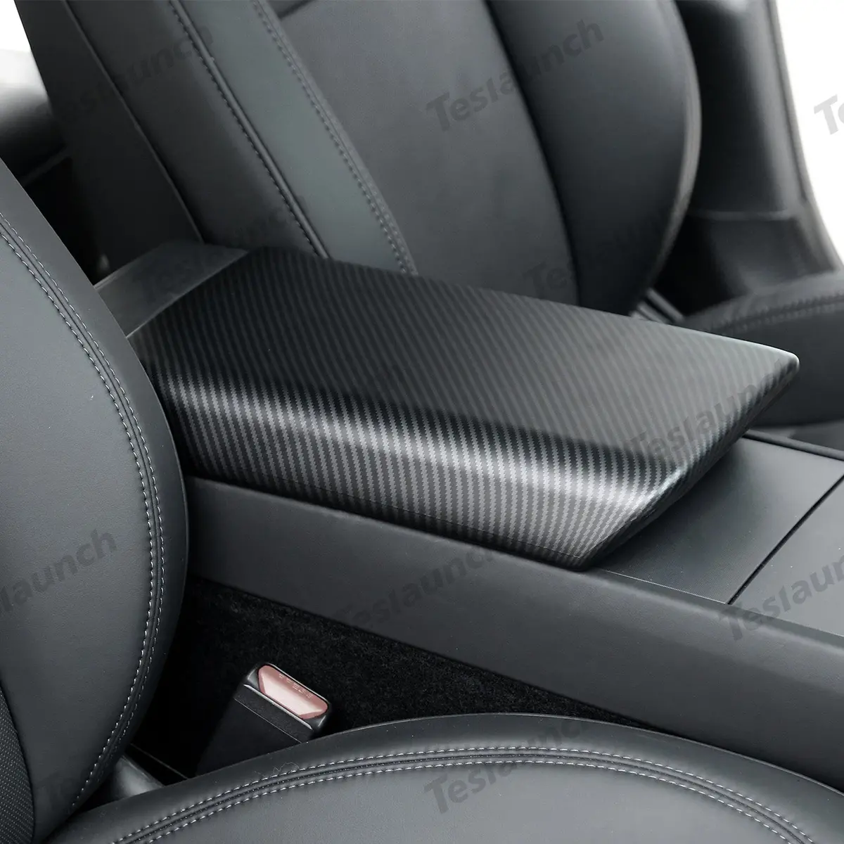 2024+ Model 3 Highland Armrest Cover (Carbon Fiber Pattern Abs) For Tesla 1