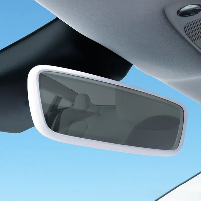 Model3/Y Inner Rearview Mirror Protective Cover Silicone Frame For Tesla 1