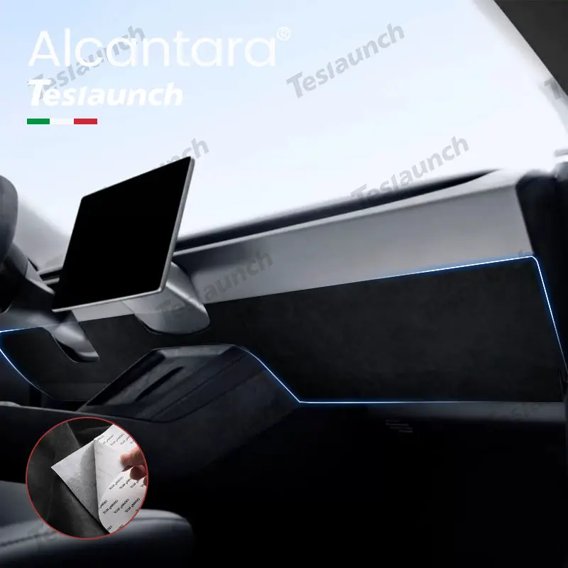 Alcantara Anti-Kick Stickers Under The Dashboard For 2024+ Model 3 Highland 1