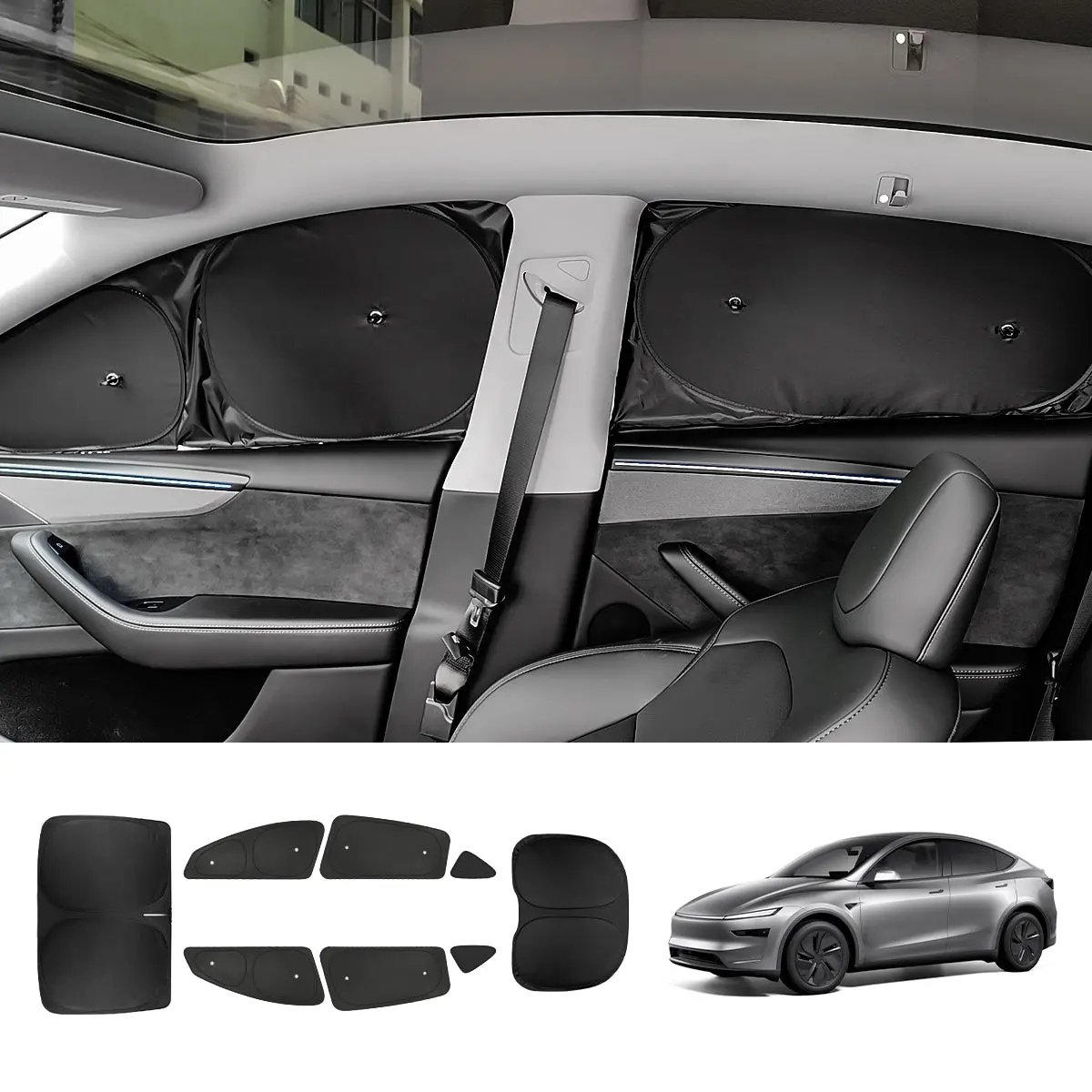 Privacy & Thermal Insulation Sunshade Curtains For Tesla Model Y Juniper 2025+ 1