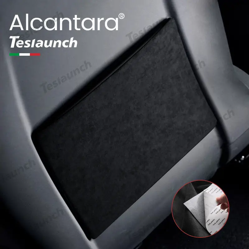 Alcantara Seat Back Anti-Kick Sticker 2Pcs For 2024+ Model 3 Highland 1