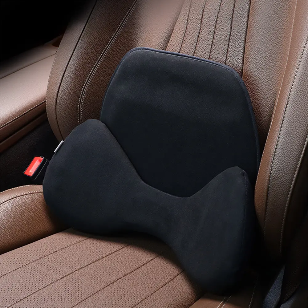 Ergonomic All Weather Alcantara Lumbar Support Pillow - Fits All Cars 1