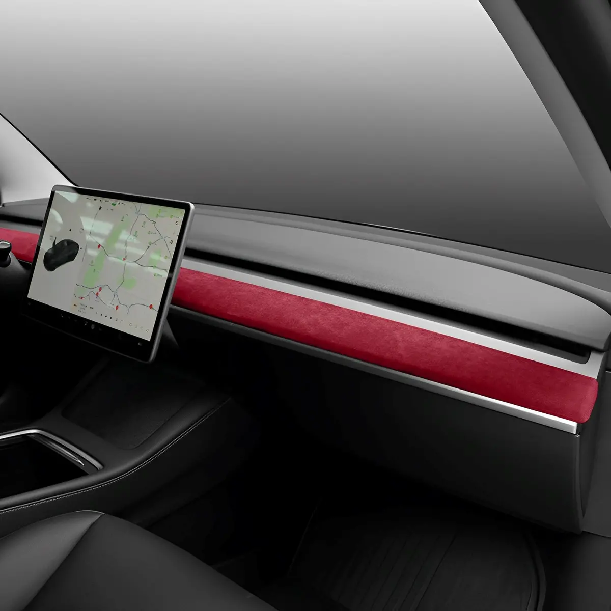 Alcantara Dashboard Cover For Tesla Model 3/Y (2017-2023) 2