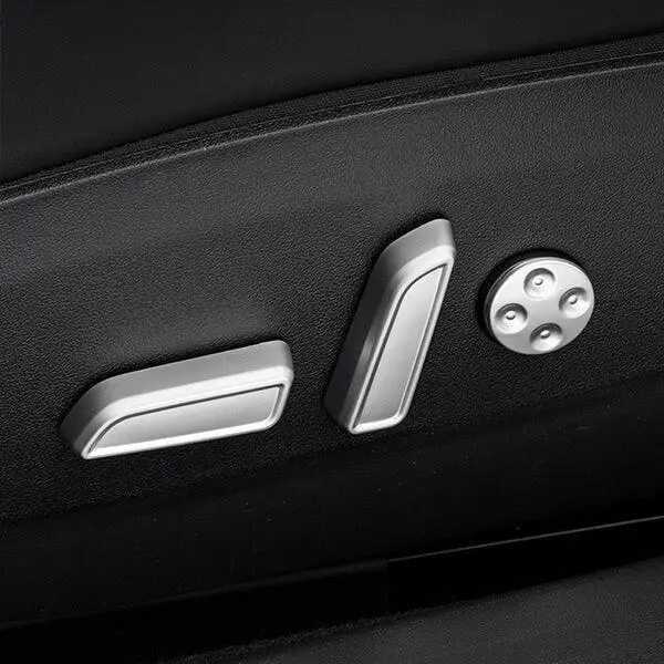 Model 3 & Y Seat Switch Caps Silver/Carbon Fiber 1