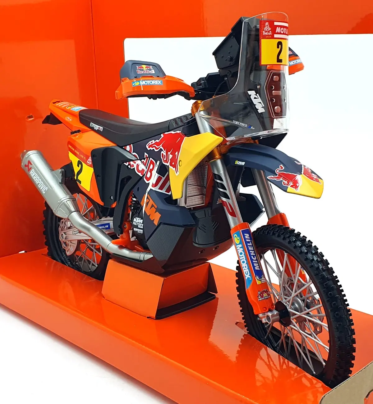 Maisto 1/6 Scale 32246 - Ktm 450 Rally Motorbike #2 Dakar 2024 - Benavides/Price 1