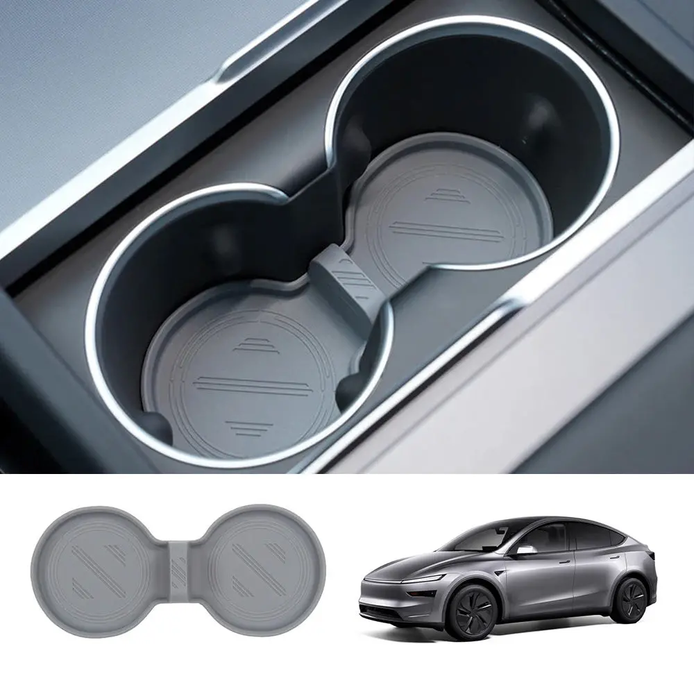 Water Cup Holder Storage Box Console Tpe Silicone Holder Cup Holder Insert For Tesla Model Y Juniper 2025+ 1