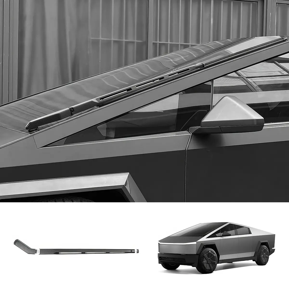 Windshield Wiper Covers (Carbon Fiber Pattern Abs) For Cybertruck 1