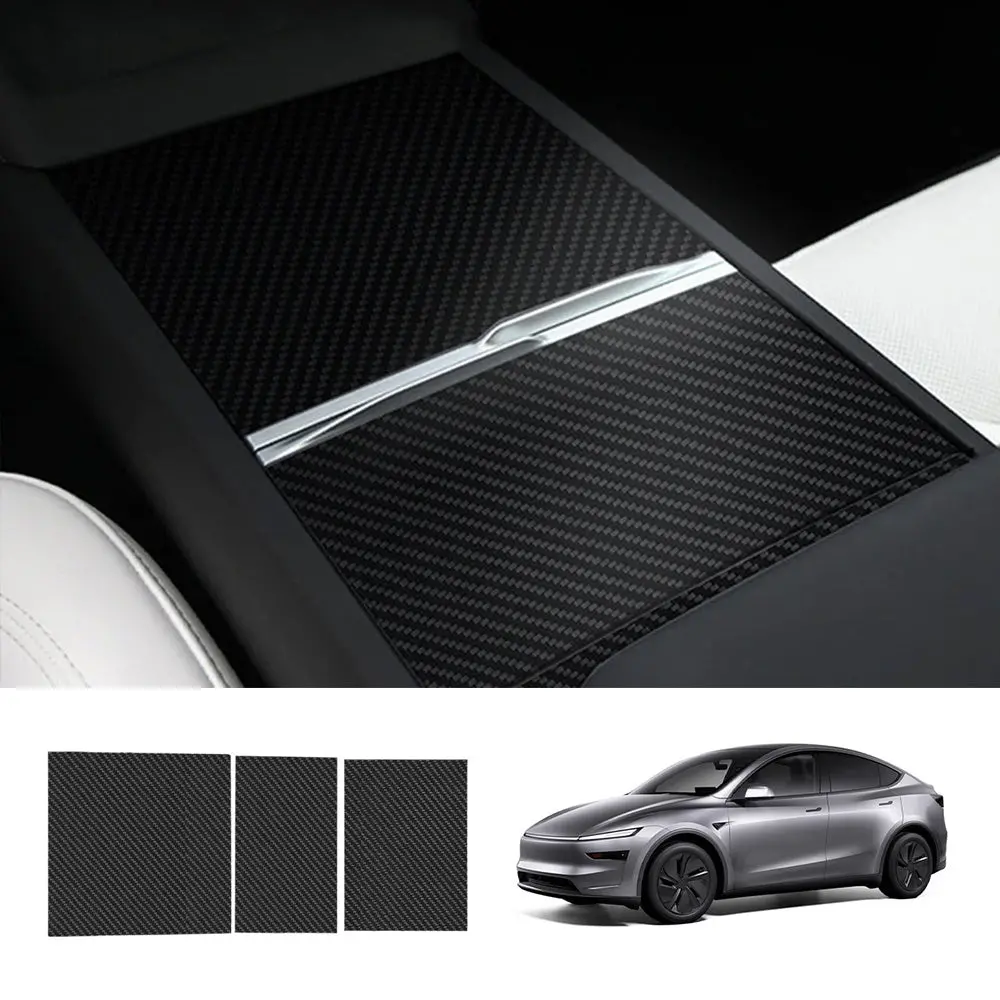 Real Carbon Fiber Center Console Cover For Tesla Model Y Juniper 2025+ 1