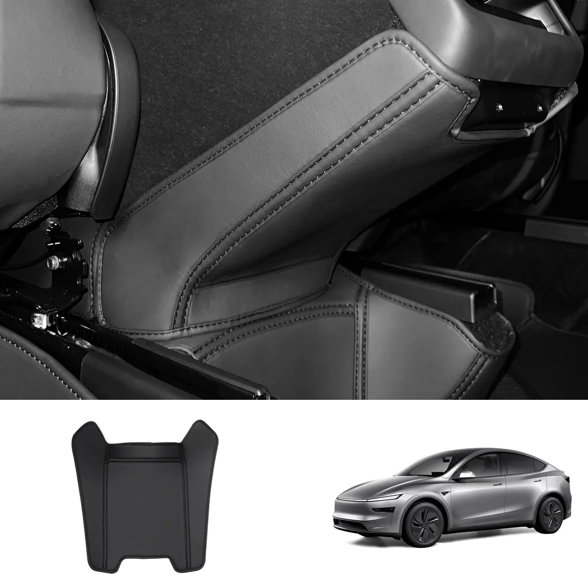 Rear Console Air Vent Guard – Napa Leather Kick Protection For Tesla Model Y Juniper 2025+ 1