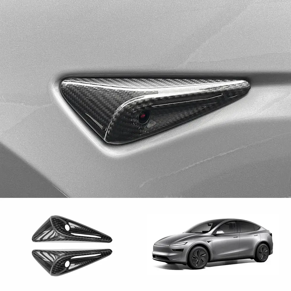 [Real Carbon Fiber] Turn Signal Camera Overlay Covers For Tesla Model Y Juniper 2025+ (2 Pcs) 3