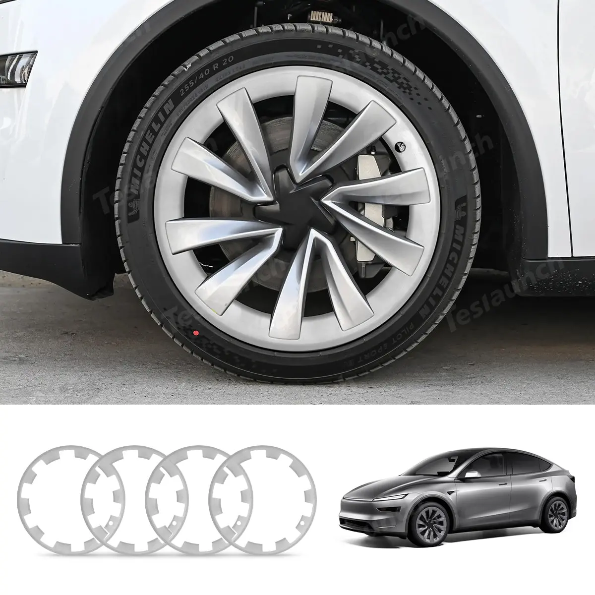 All-In-One Rim Protector For Tesla Model Y Juniper 20’’ Helix 2.0 Wheels 1