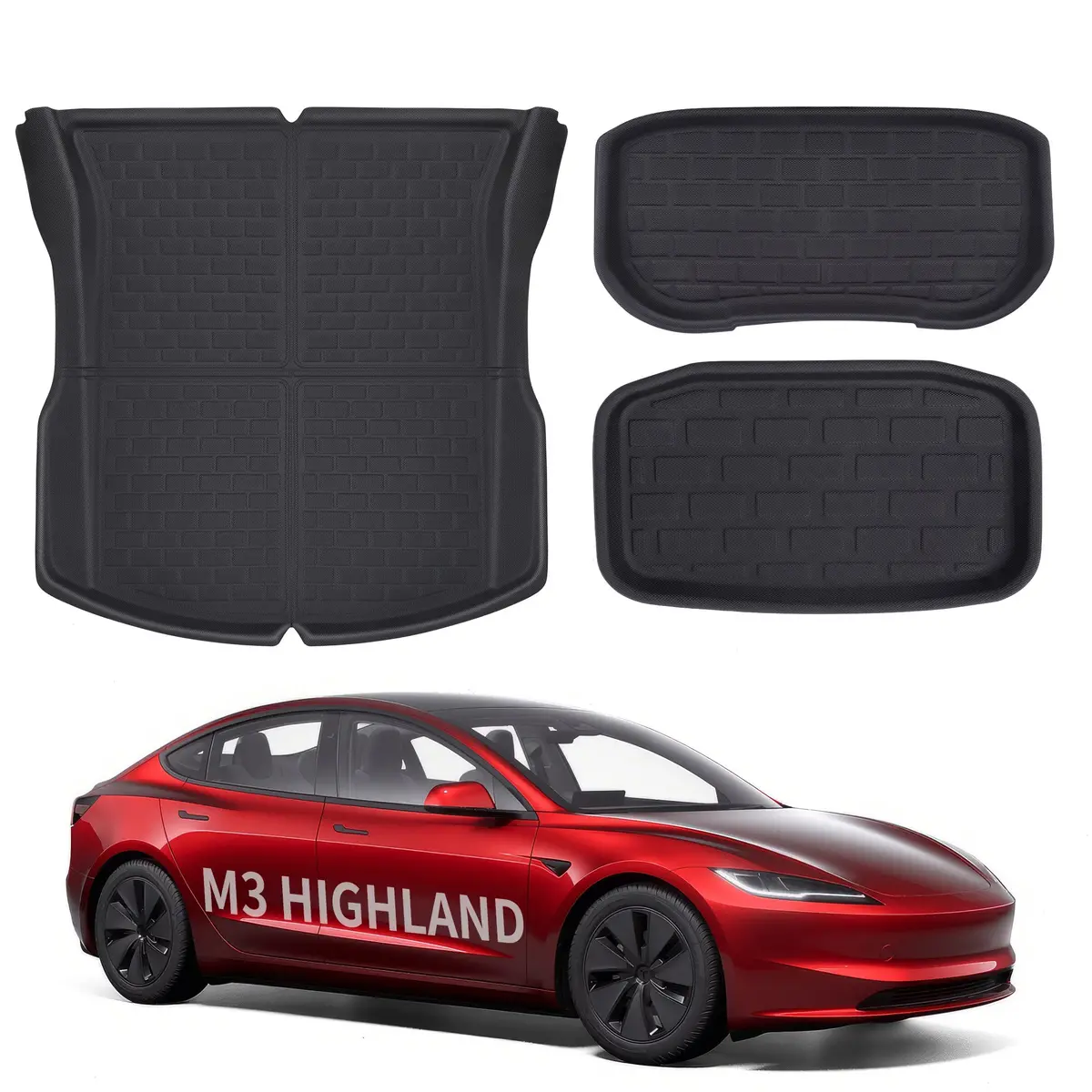 All Weather Xpe Interior Floor Mats Cargo Liners Set For Tesla 2024+ Model 3 Highland 2