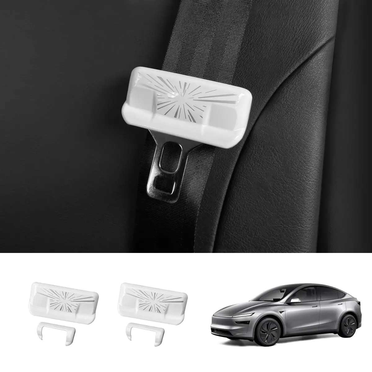 Seat Belt Buckle Cover Set For Tesla Model Y Juniper 2025+ 1