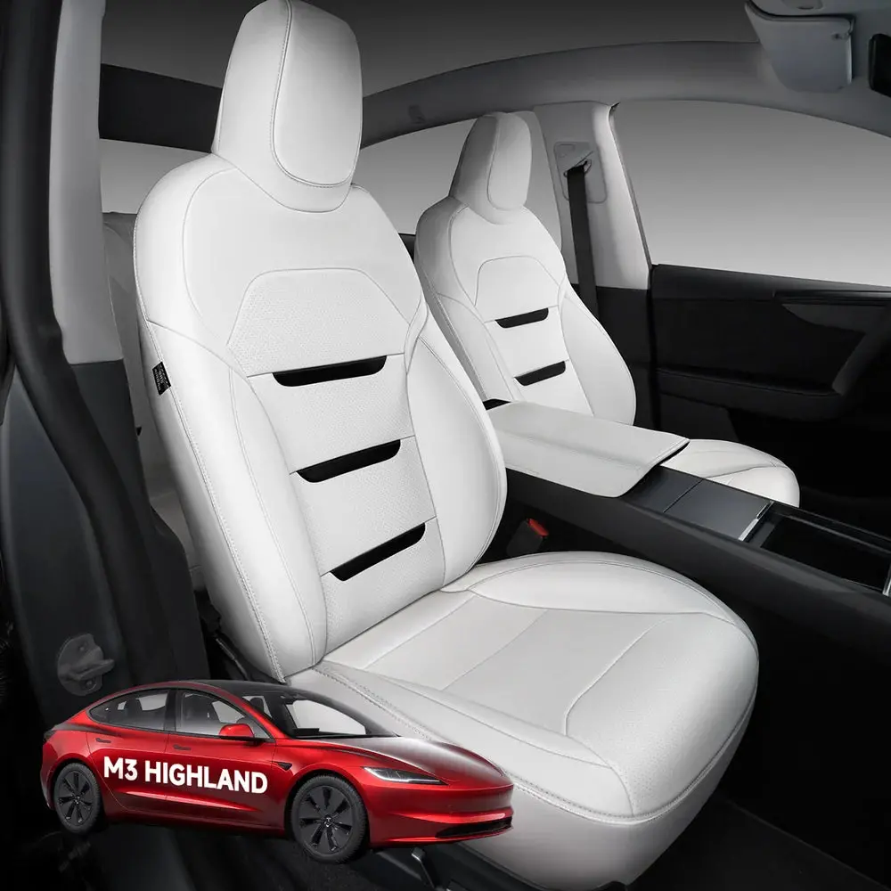 All-Inclusive 2024+ Tesla Model 3 Highland Seat Cover (3-Lined Insignia New Style) 1