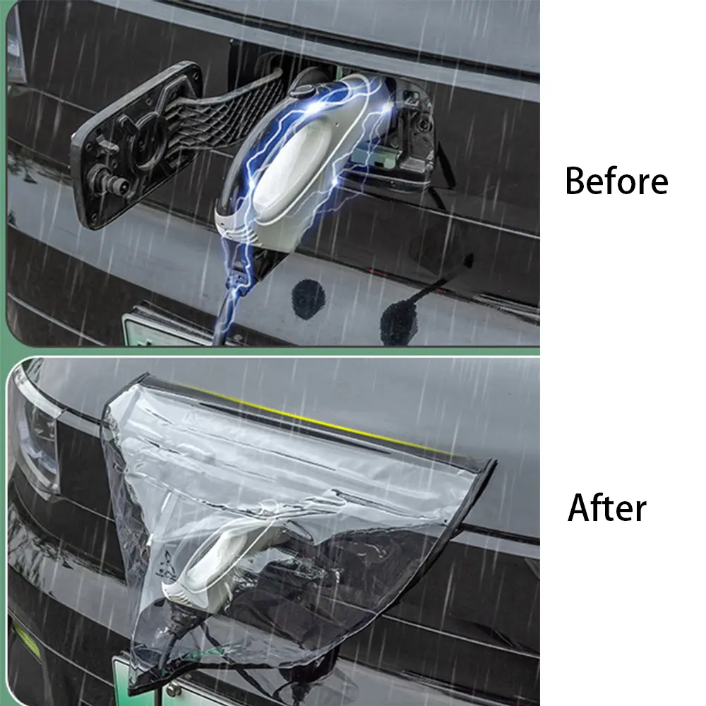 Charging Gun Cover Ev Charger Charging Port Magnet Adsorption Waterproof Rainproof Cover For All Car 2