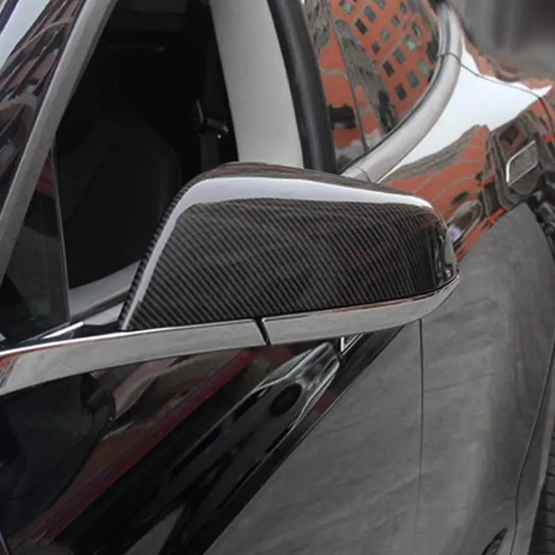 [Real Carbon Fiber] Oem Rear View Mirror Covers (1 Pair) For Tesla Model X 2021+ 1