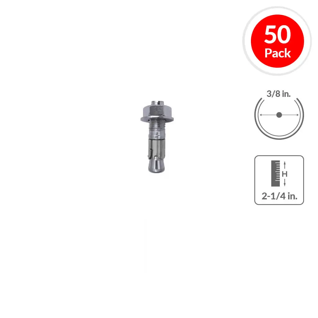 Dewalt Powers 7410Sd1 3/8 In. X 2-1/4 In. Power-Stud+ Sd1 Wedge Expansion Anchor (50-Pack) 1