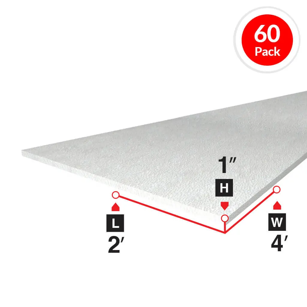 Amvic Bead Board 1 In. X 2 Ft. X 4 Ft. Rigid Foam Board Insulation (60-Pack) 1