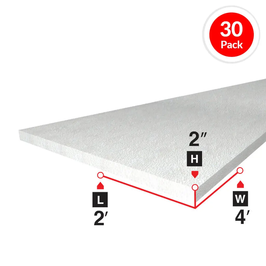 Amvic Bead Board 2 In. X 2 Ft. X 4 Ft. Rigid Foam Board Insulation (30-Pack) 1