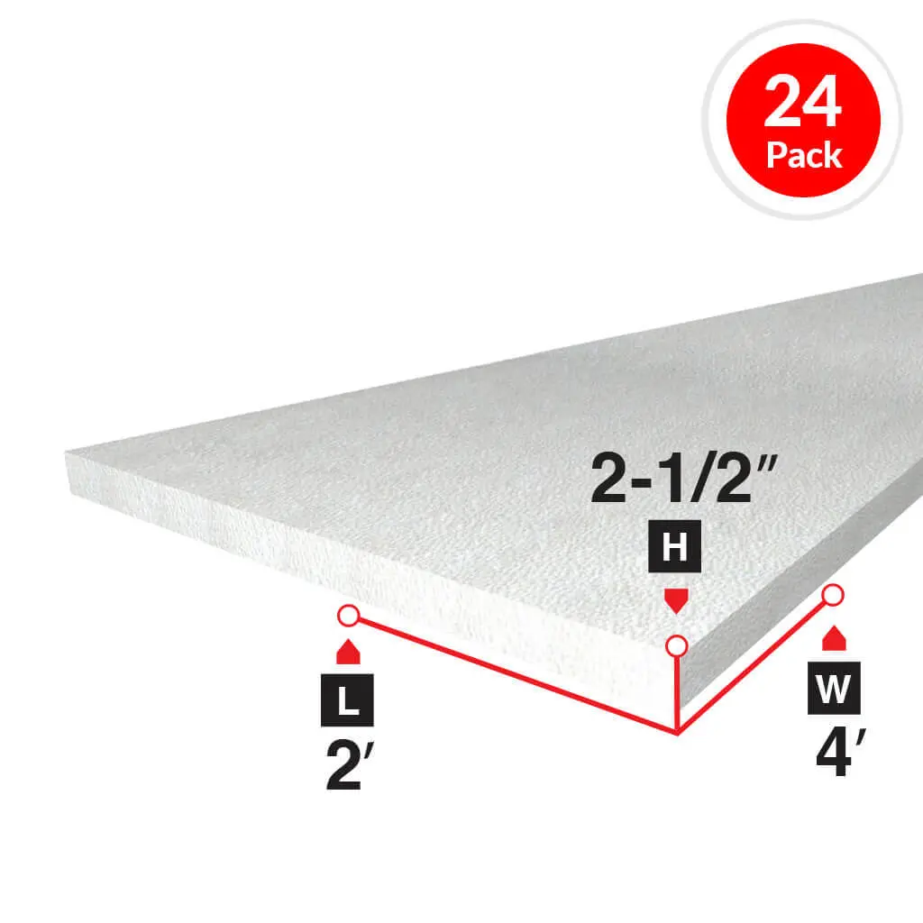 Amvic Bead Board 2-1/2 In. X 2 Ft. X 4 Ft. Rigid Foam Board Insulation (24-Pack) 1