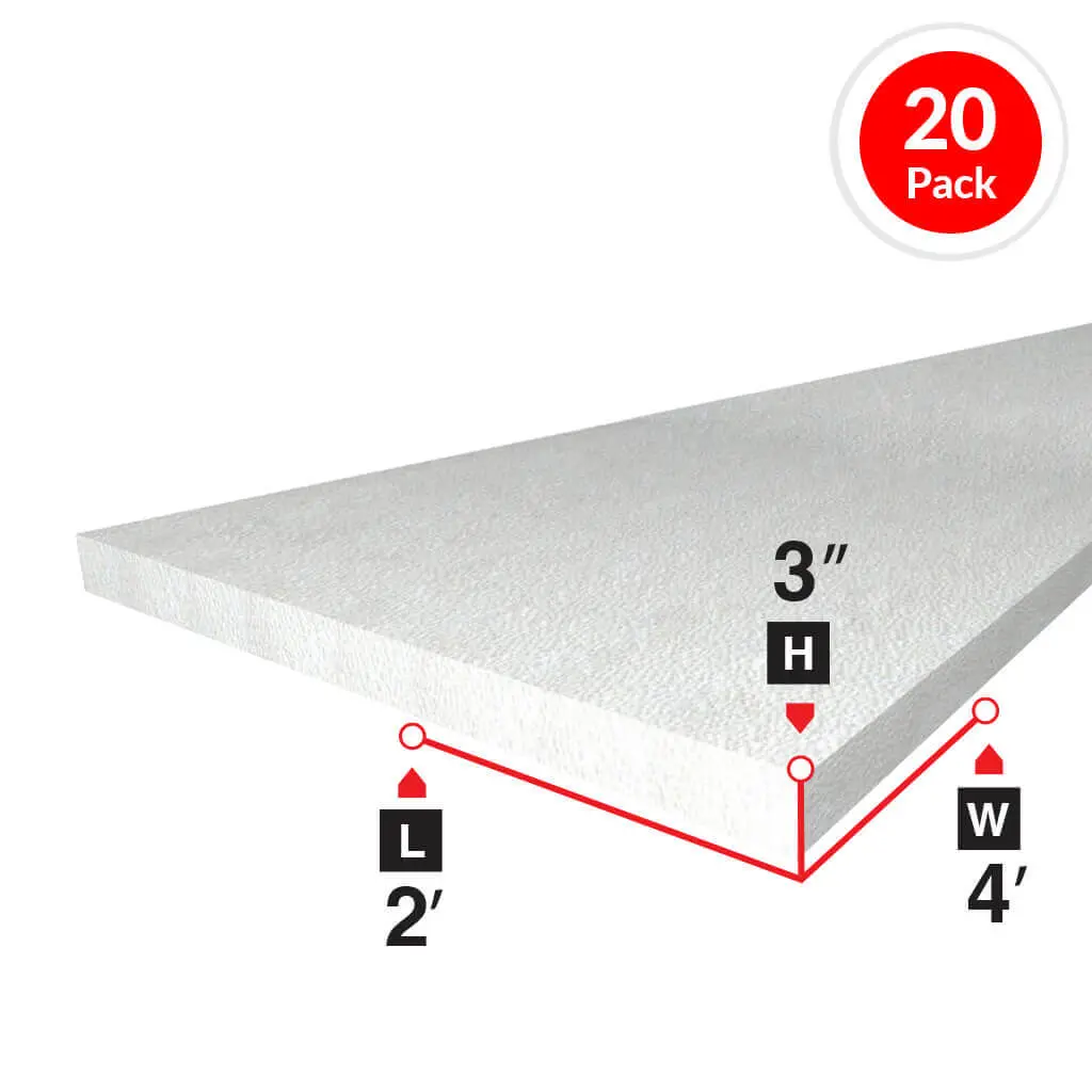 Amvic Bead Board 3 In. X 2 Ft. X 4 Ft. Rigid Foam Board Insulation (20-Pack) 1