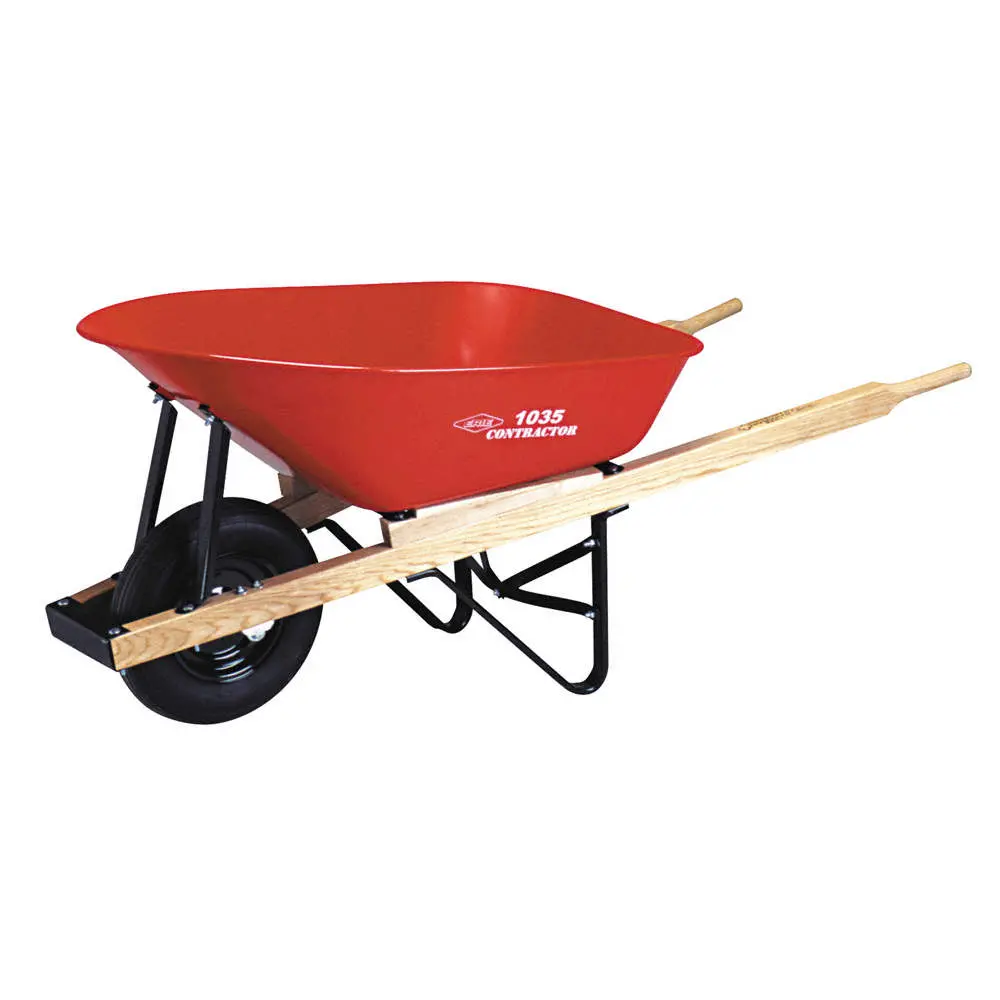 Erie 6 Cu. Ft. Steel Tray Wheelbarrow With Pneumatic Tire 1