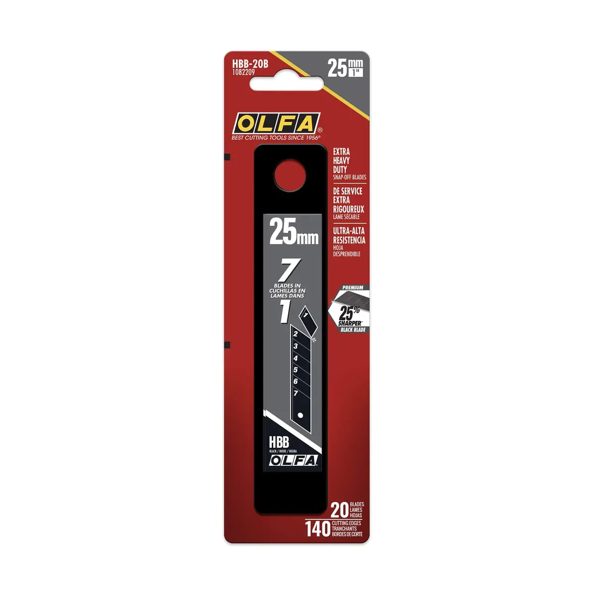 Olfa Heavy-Duty Snap Off Knife Blades 25Mm 20 Pack 1