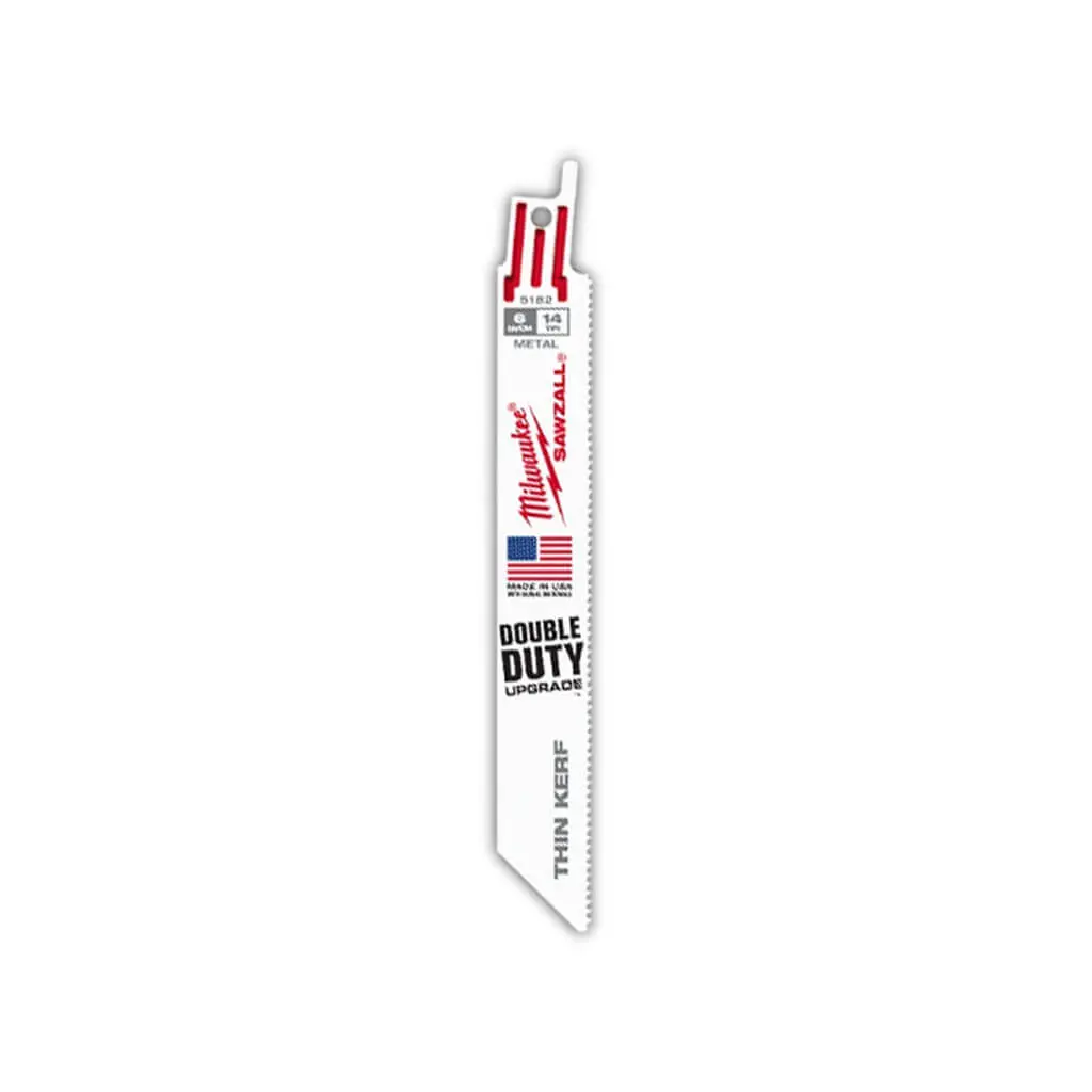Milwaukee 48-00-5182 6 In. 14 Tpi Sawzall Standard Metal Reciprocating Saw Blade (5-Pack) 1