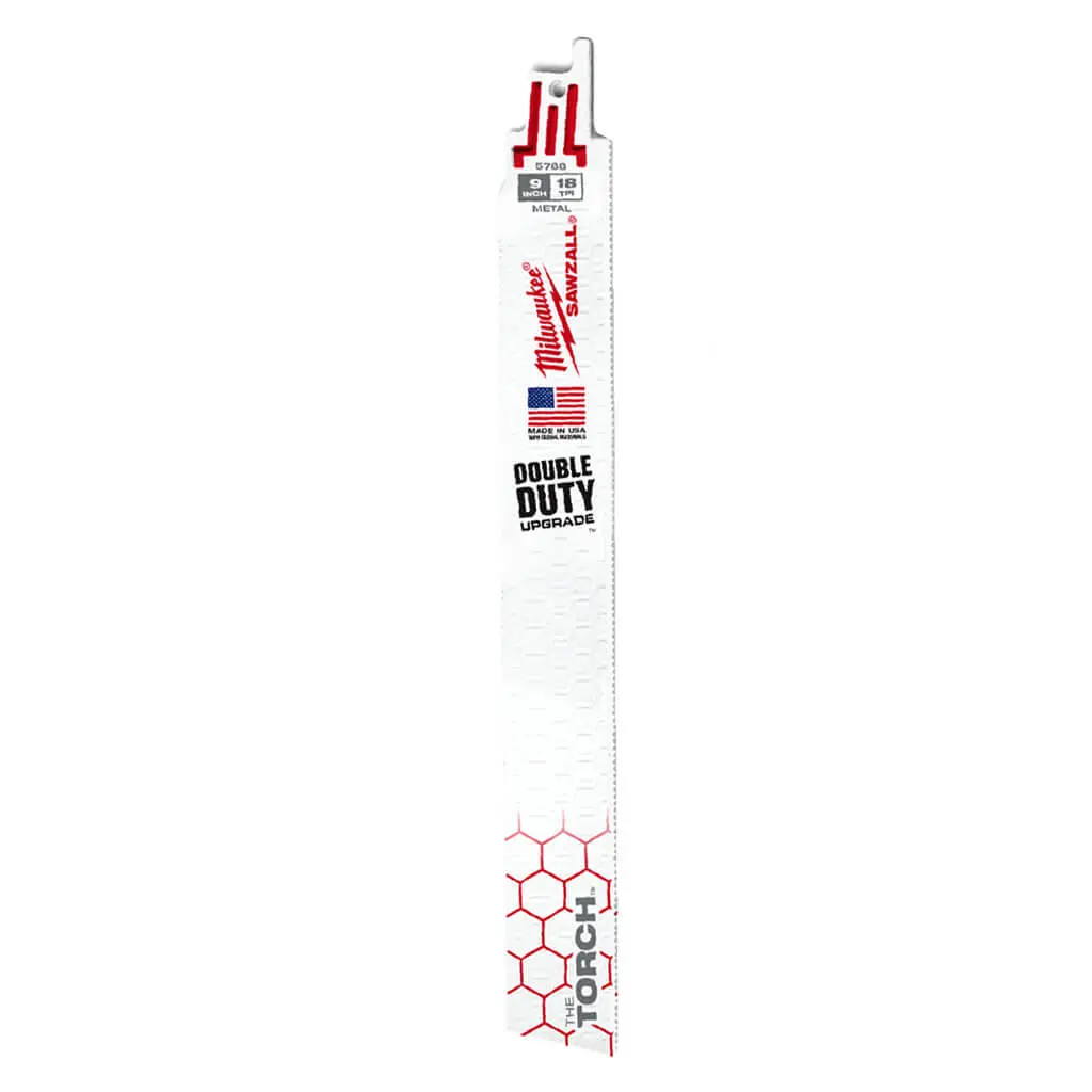 Milwaukee 48-00-5788 9 In. 18 Tpi Sawzall Torch Metal Demolition Reciprocating Saw Blade (5-Pack) 1