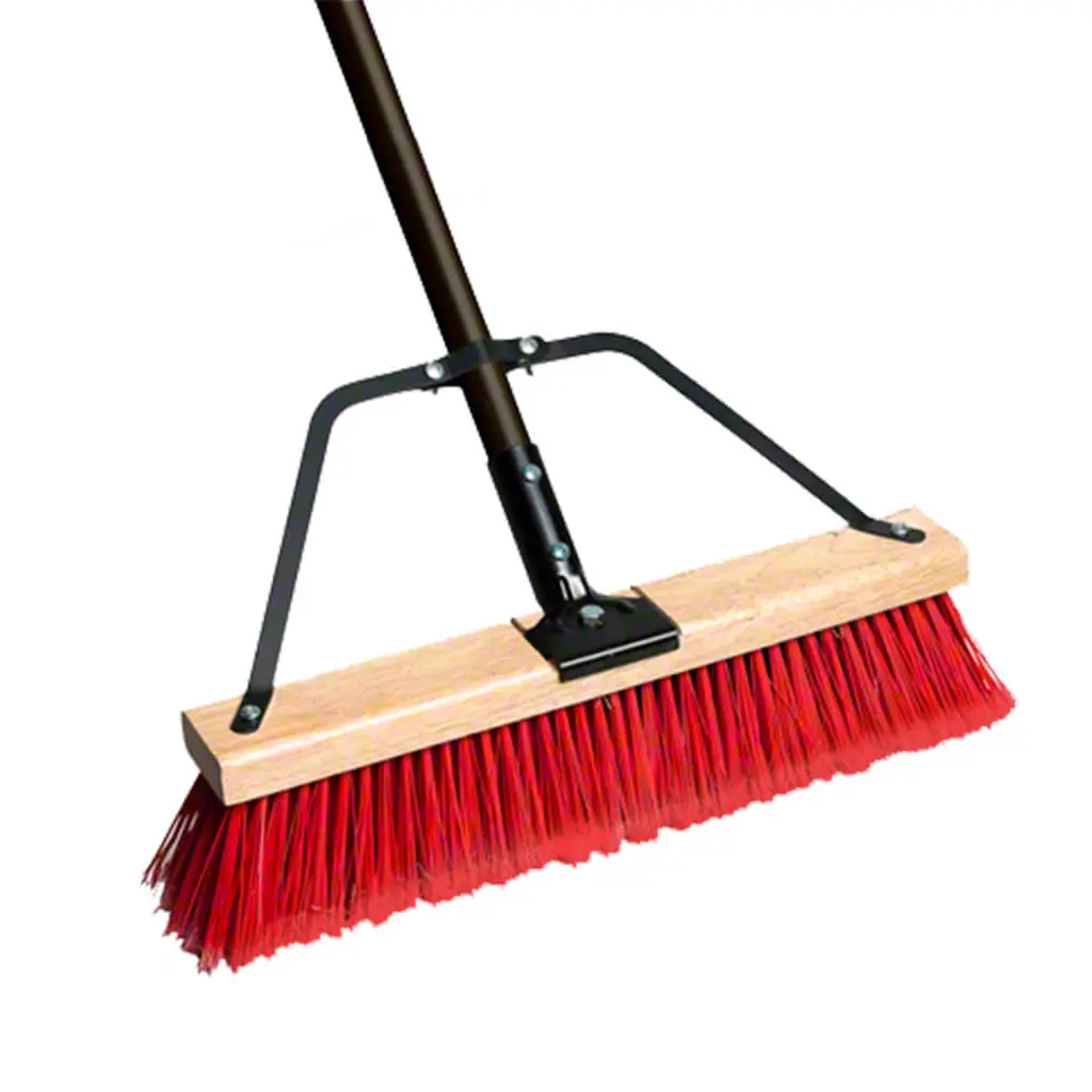 M2 Ryno 24 In. Red And Black Stiff Push Broom 1
