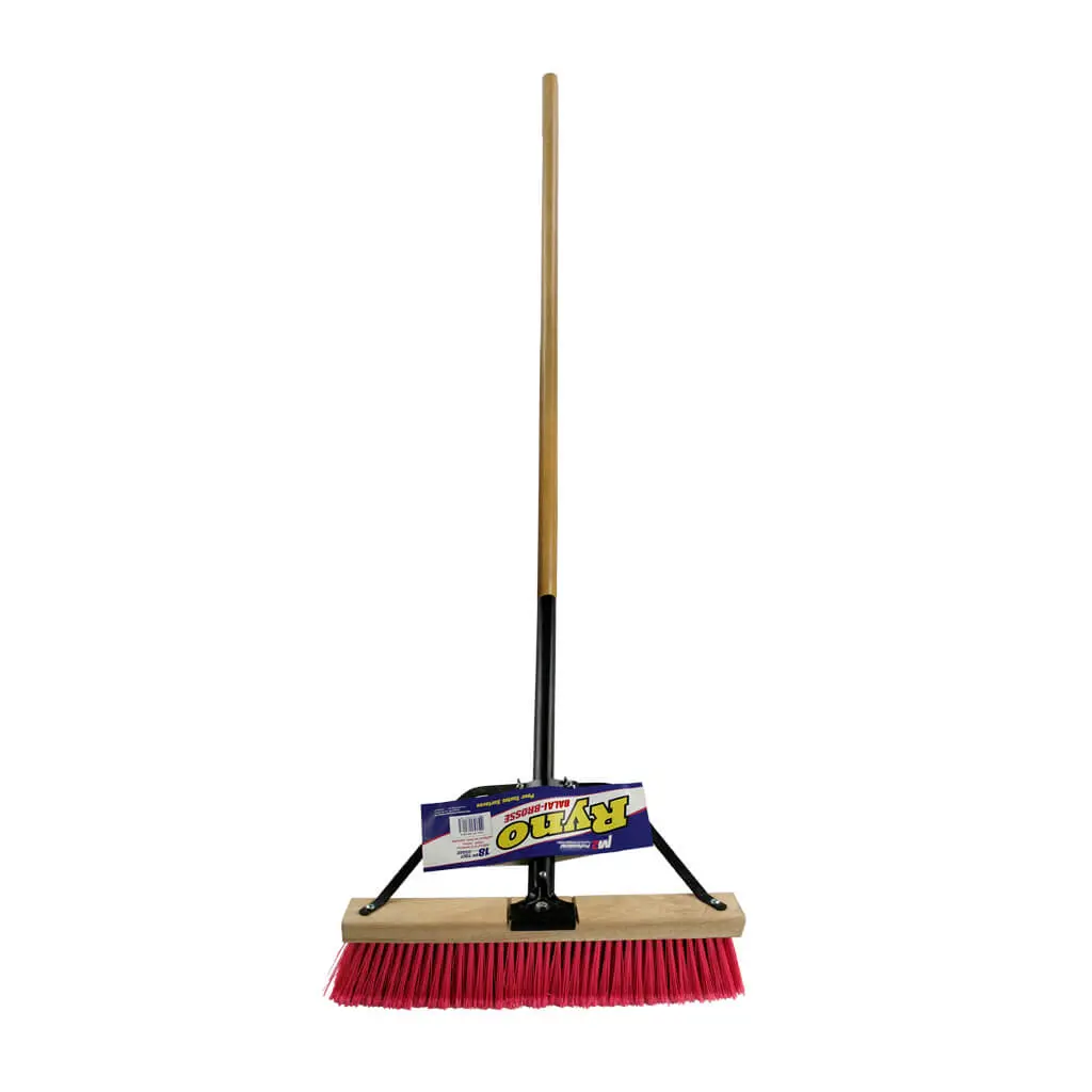 M2 Ryno 18 In. Red And Black Medium Stiff Push Broom 1