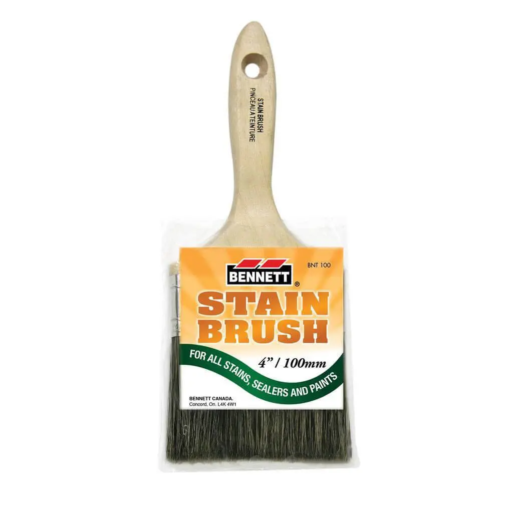Bennett Bnt100 4 In. Polyester Bristle Straight Paint Stain Brush 1