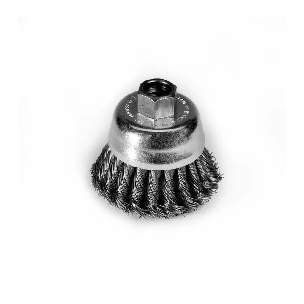 Sait 06501 2-3/4 In. X 0.020 In. X 5/8-11 In. Carbon Steel Bristle Knot Style Angle Grinder Small Cup Brush 1
