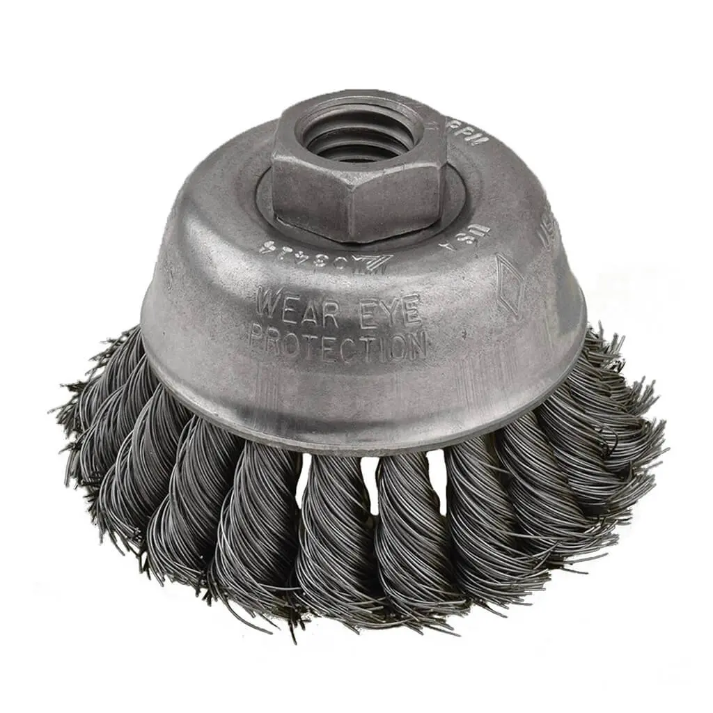 Sait 03407 4 In. X 0.020 In. X 5/8-11 In. Carbon Steel Nut Outside Knot Wire Large Cup Brush 1
