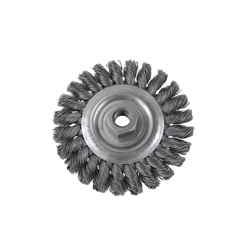 Sait 06373 5 In. X 0.020 In. X 5/8-11 In. Carbon Steel Bristle Knot Style Angle Grinder Wire Wheel 1