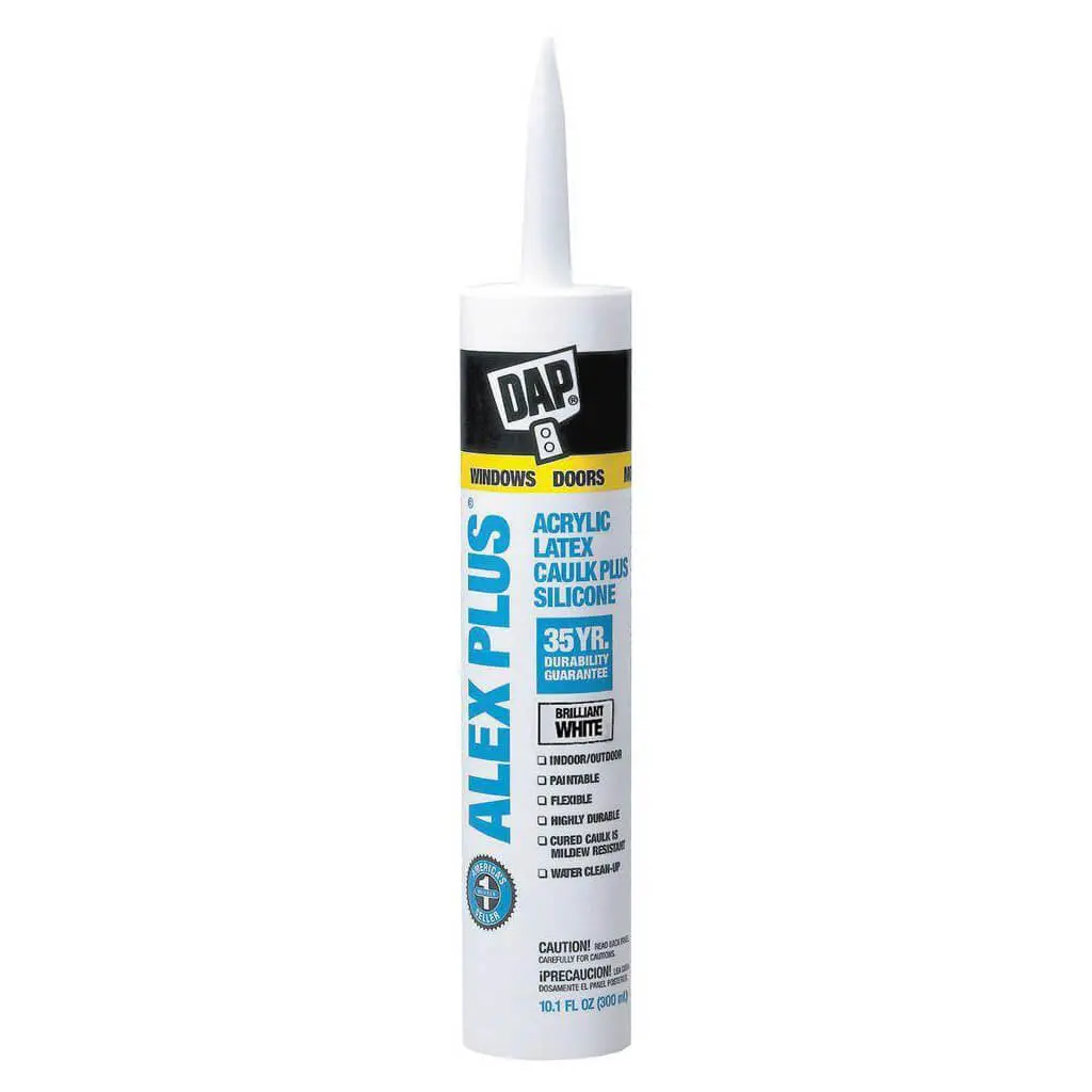 Dap 74233 300-Ml White Alex Plus Acrylic Latex Caulk Plus Silicone Cartridge 1