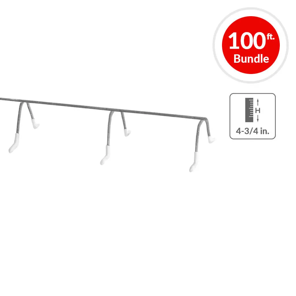 Duradrive 4-3/4 In. White Dipped Ends Continuous High Rebar Chair (100 Ft. Per Bundle) 1