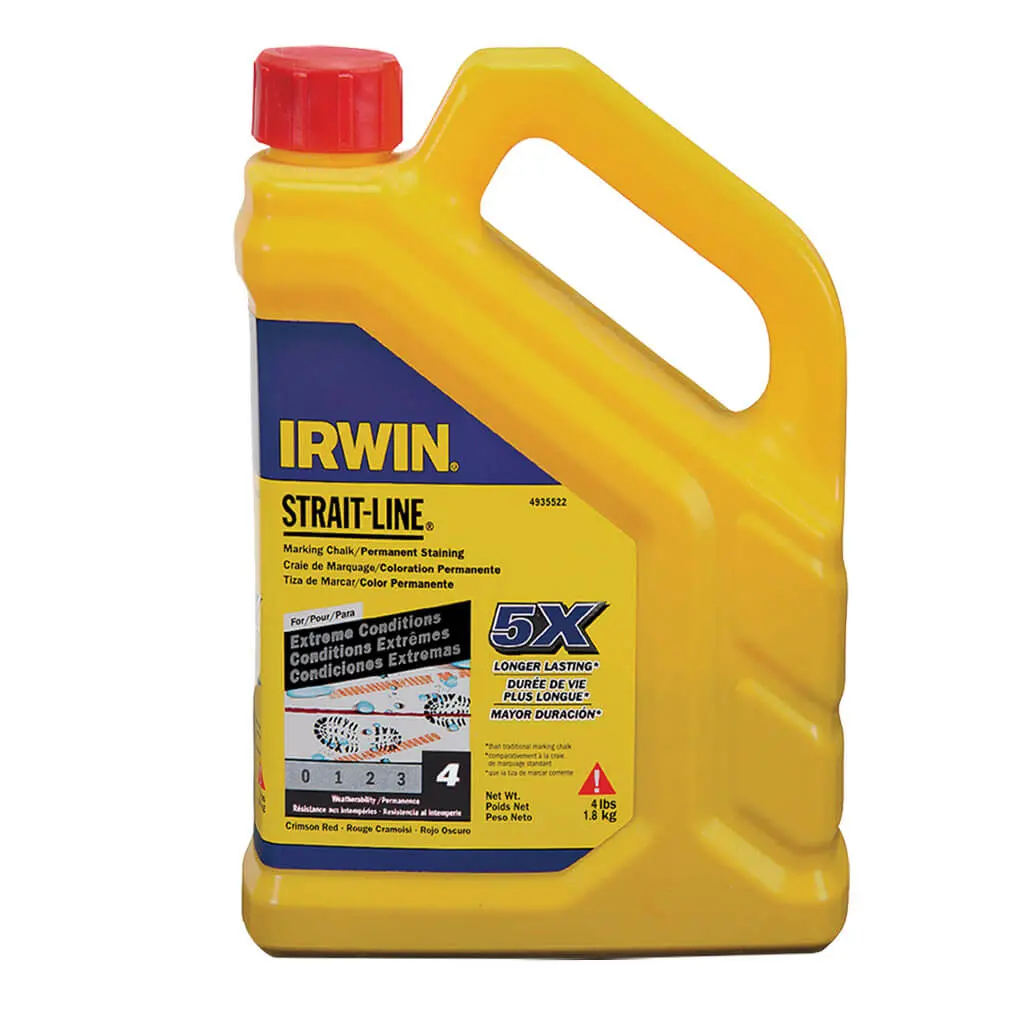 Irwin 4935525 Strait-Line 4 Lb. Red Permanent Staining Marking Chalk 1