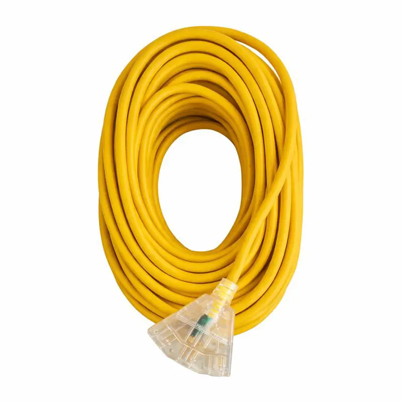 50 Ft. 12/3 Sjtw Lighted Triple Tap Power Extension Cord 1