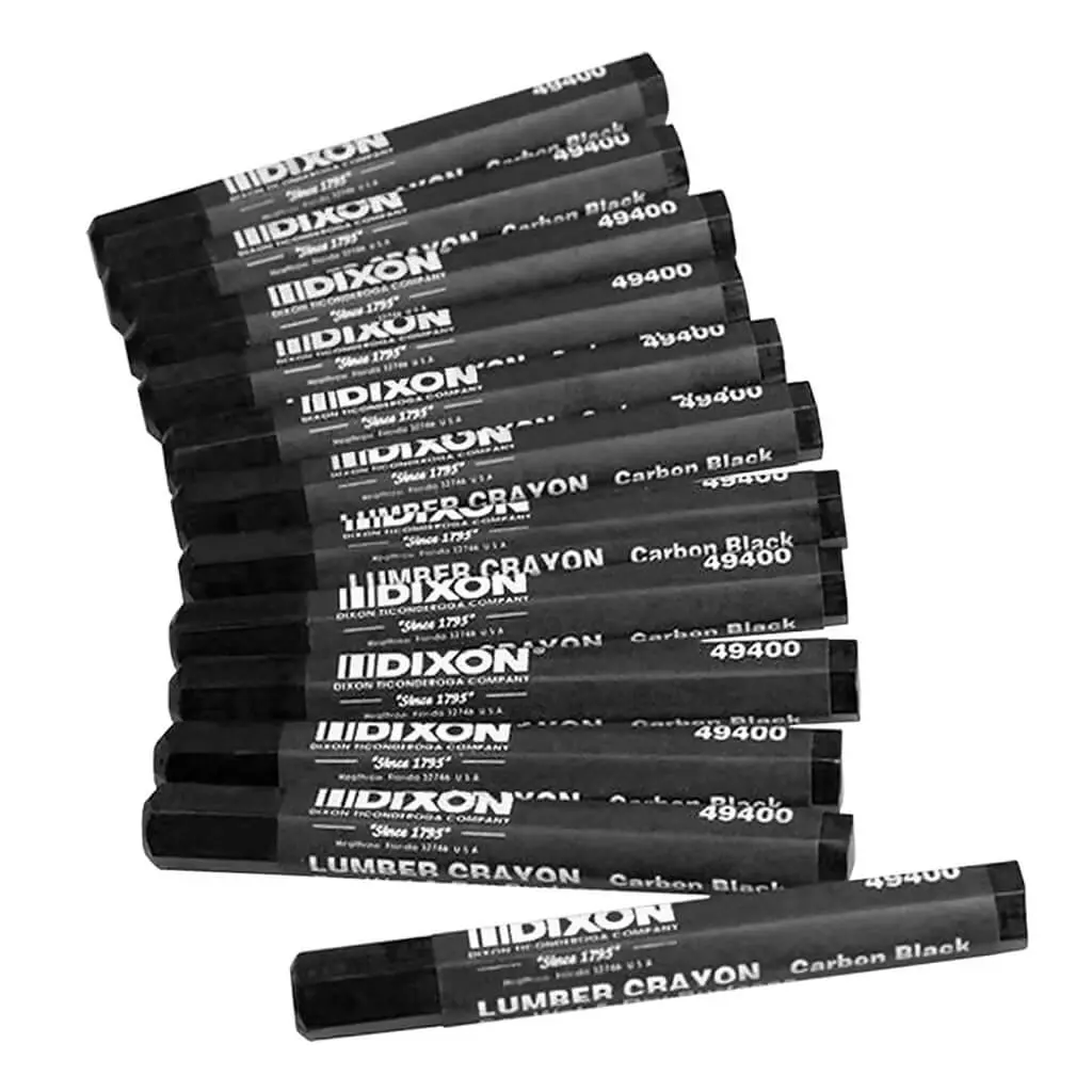 Dixon 49400 4-1/2 In. Wet & Dry Black Hexagonal Lumber Crayons (12-Pack) 1