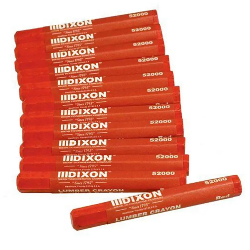 Dixon 52000 4-1/2 In. Wet & Dry Red Hexagonal Lumber Crayons (12-Pack) 1