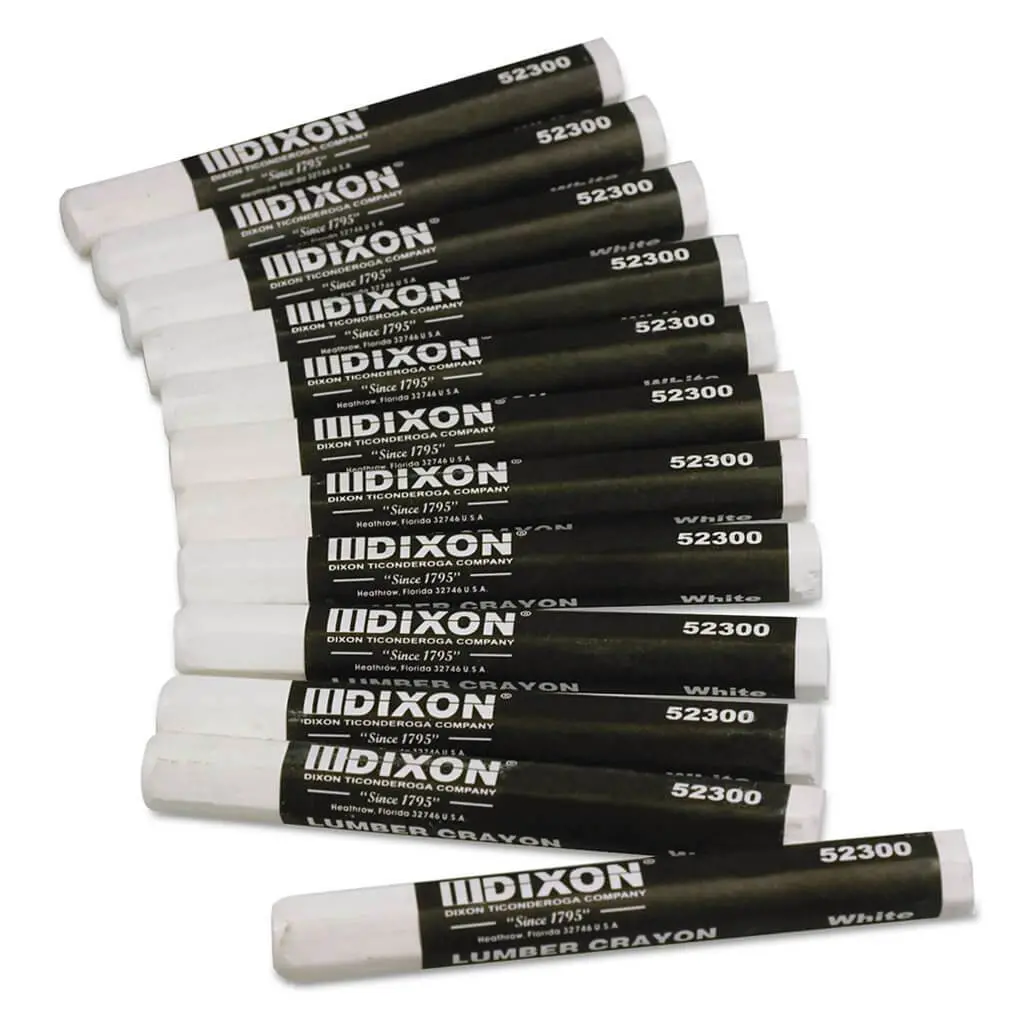 Dixon 52300 4-1/2 In. Wet & Dry White Hexagonal Lumber Crayons (12-Pack) 1
