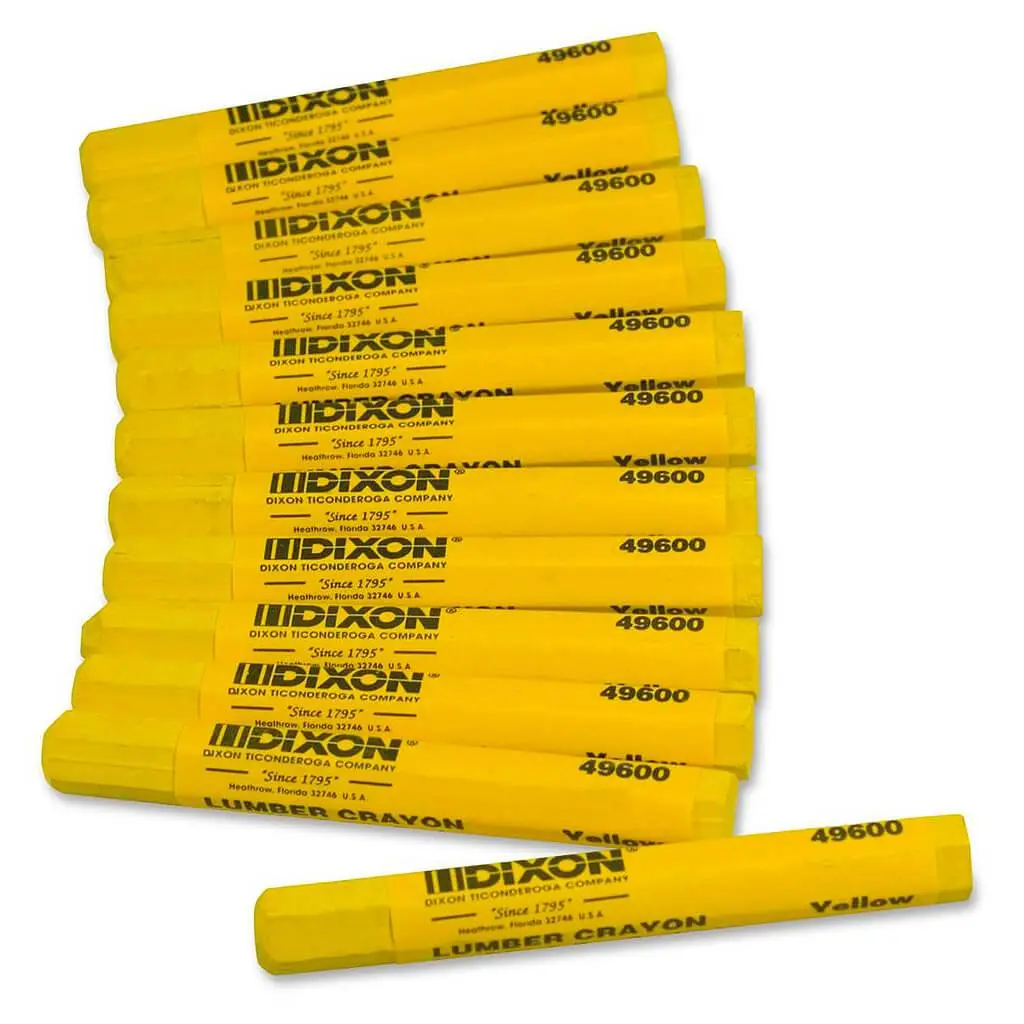 Dixon 49600 4-1/2 In. Wet & Dry Yellow Hexagonal Lumber Crayons (12-Pack) 1