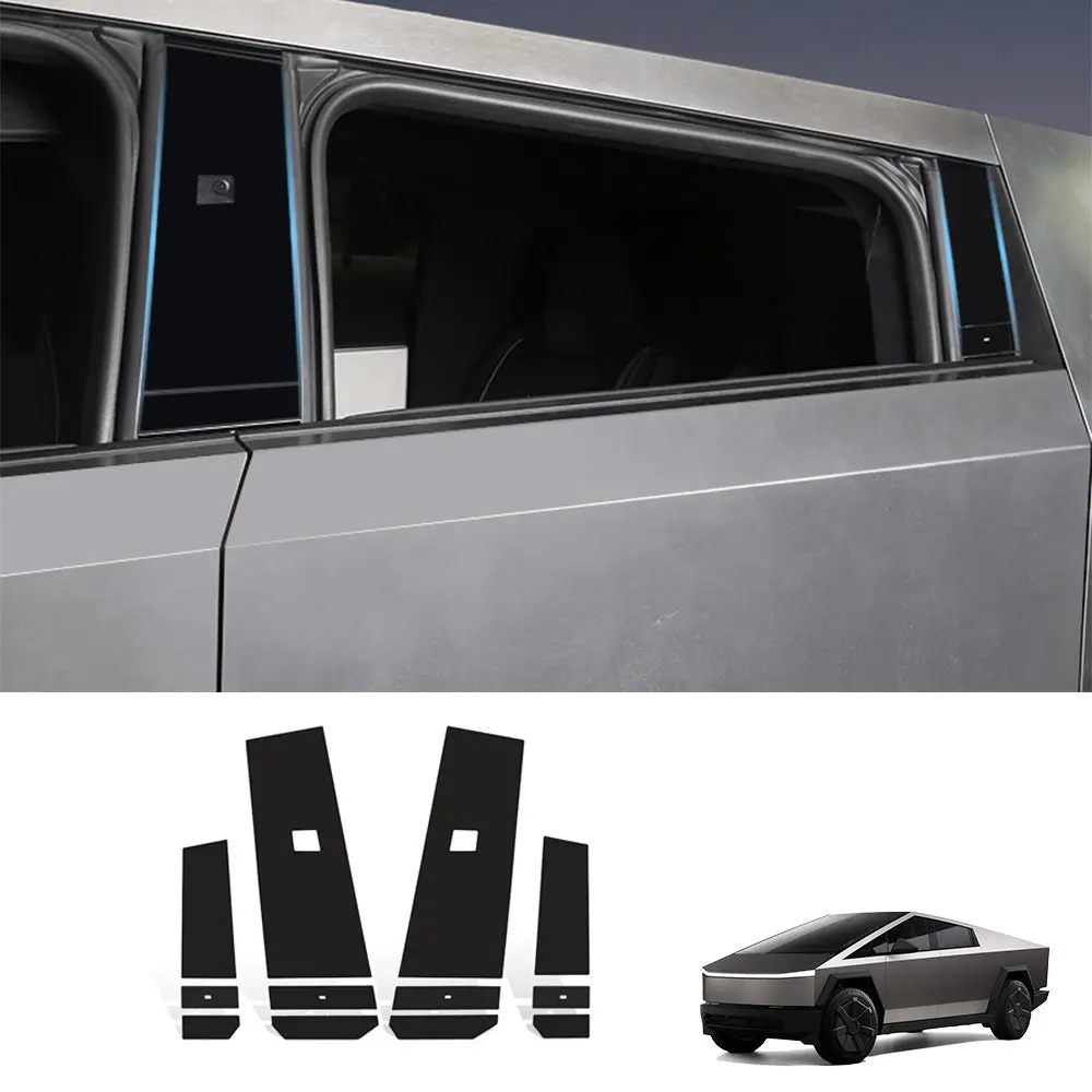 B & C Pillars & Door Buttons Wrap For Cybertruck 1