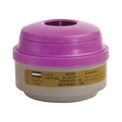 North 75Scp100 Respirator Replacement Olive And Magenta Multi-Purpose Combination Gas And Vapor Cartridge With P100 Particulate Filter (2-Pack) 1