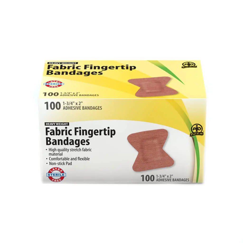 Wasip F1513760 1-3/4 In. X 2 In. First Aid Heavy Weight Fingertip Adhesive Bandages (100-Pack) 1