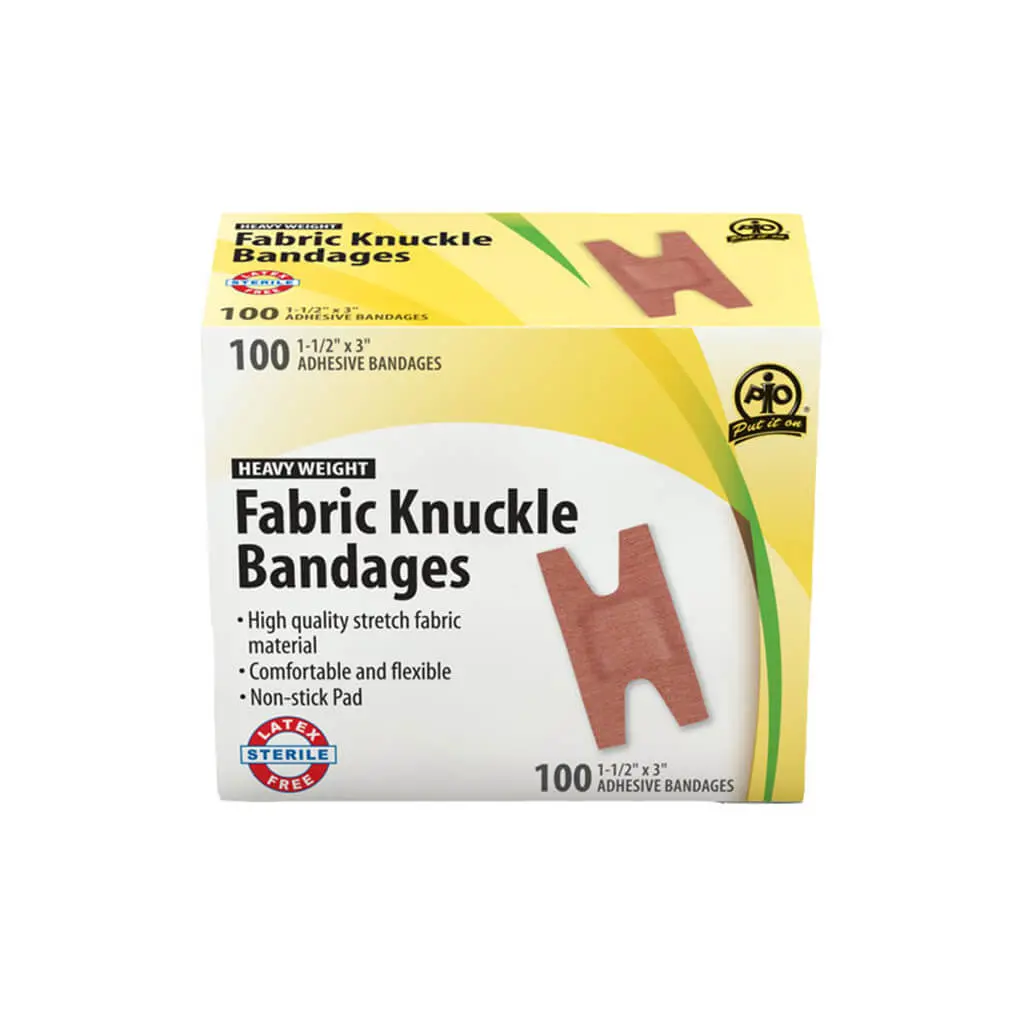 Wasip F1510760 1-1/2 In. X 3 In. First Aid Heavy-Weight Fabric Knuckle Adhesive Bandages (100-Pack) 1