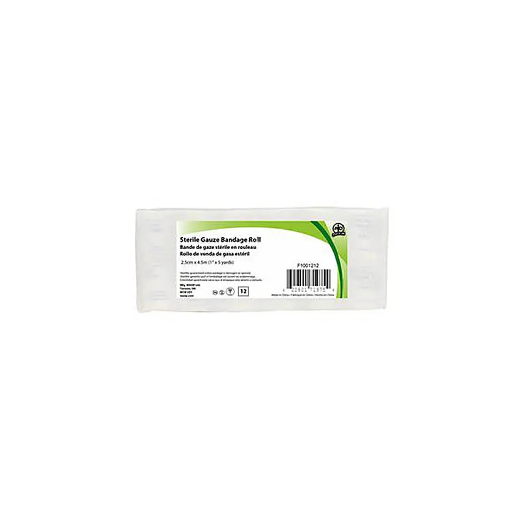 Wasip F1001212 1 In. X 5 Yds. First Aid Sterile Gauze Bandage Roll (12-Pack) 1