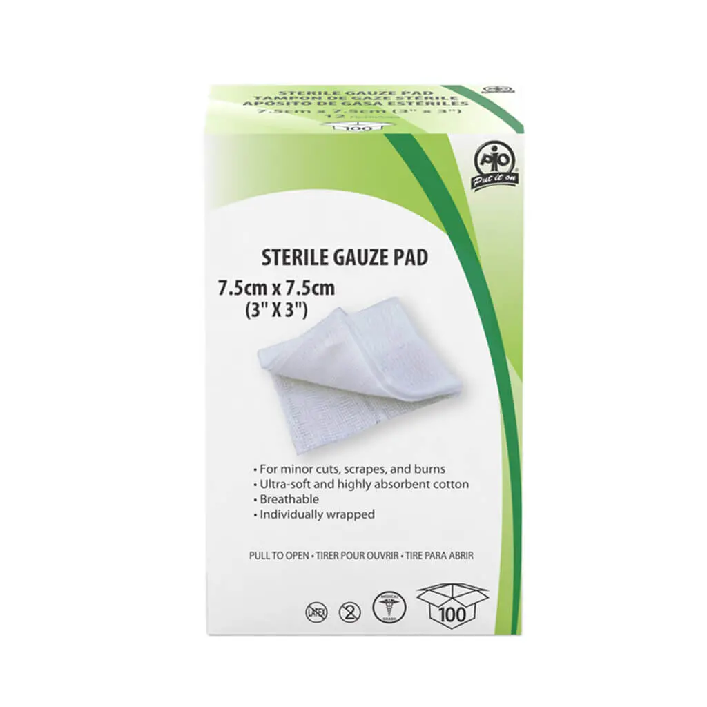 Wasip F1031760 3 In. X 3 In. First Aid Sterile Gauze Pads (100-Pack) 1
