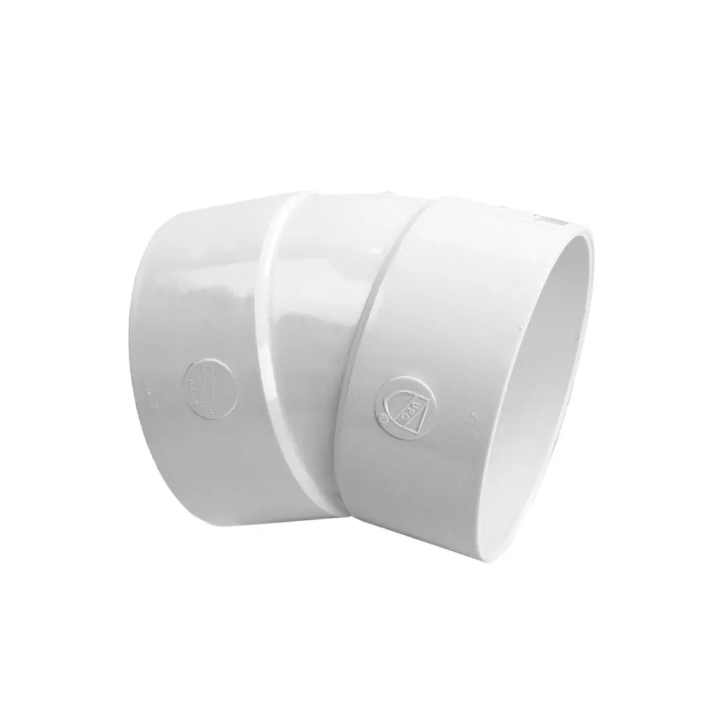 Royal Pipe 4 In. Pvc 22-1/2-Degree Elbow, Hub X Hub 1